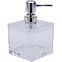 Porta Sabonete Líquido 375ml Em Acrílico Square Clear